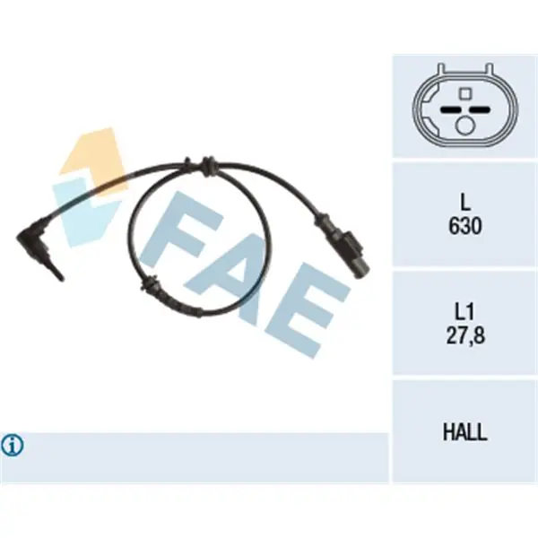 Certificado Sensor, revoluciones de la rueda FAE 78241