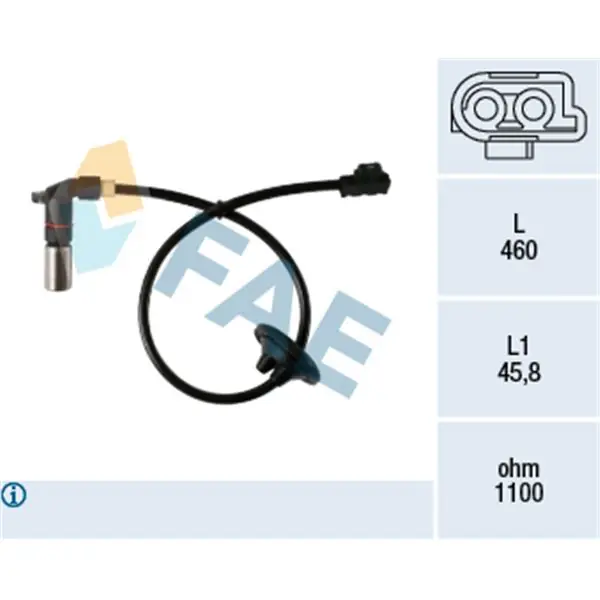 Sensor, revoluciones de la rueda FAE 78198 Más Vendido