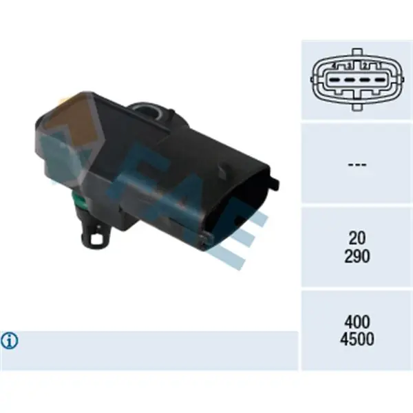 Sensor, presión colector de admisión FAE 15174 Alta Calidad