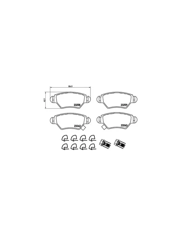 PASTILLA DE FRENO P59031 BREMBO - OPEL ASTRA G Ranchera familiar (F35_) - Eje trasero Directo De Fábrica