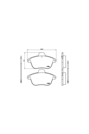 Directo De Fábrica PASTILLA DE FRENO P61046 BREMBO - RENAULT CLIO Mk II (BB0/1/2_, CB0/1/2_) - Eje trasero