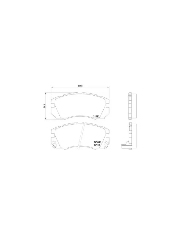 PASTILLA DE FRENO P78007 BREMBO - SUBARU LEGACY Ranchera familiar (BC, BJF) - Eje delantero Original
