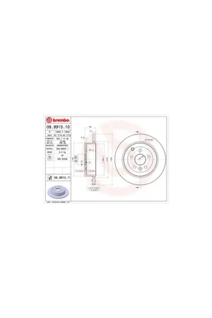 DISCO DE FRENO 2 UNID. X CAJA 08.9913.10 BREMBO - LAND ROVER LR2 (FA_) - Eje trasero Bestseller