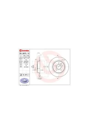 De Moda DISCO DE FRENO 2 UNID. X CAJA 08.9975.10 BREMBO - VOLVO C30 - Eje trasero