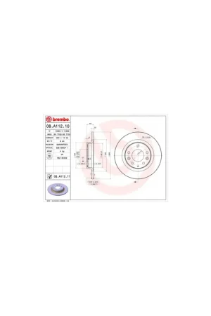 DISCO DE FRENO 2 UNID. X CAJA 08.A112.10 BREMBO - MAZDA ATENZA Ranchera familiar (GY) - Eje trasero Pago Seguro