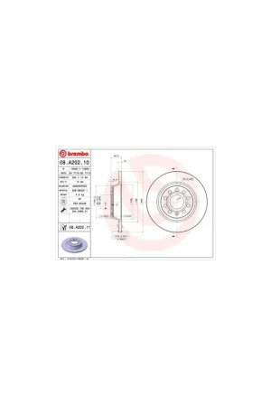 Última Oportunidad DISCO DE FRENO 2 UNID. X CAJA 08.A202.10 BREMBO - VW JETTA VI Ranchera familiar (AJ5) - Eje trasero