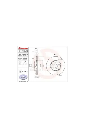 Envío Exprés DISCO DE FRENO 2 UNID. X CAJA 09.9790.10 BREMBO - TOYOTA AVENSIS (_T22_) - Eje delantero