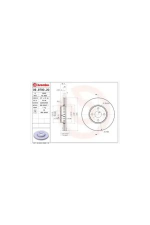 DISCO DE FRENO 2 UNID. X CAJA 09.9790.20 BREMBO - TOYOTA AXIO/ALTIS Sedán (_E12J_, _E12T_) - Eje delantero Nuevo Modelo