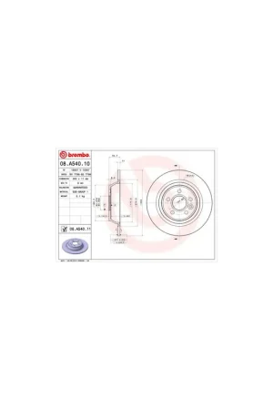 Compra Ahora DISCO DE FRENO 2 UNID. X CAJA 08.A540.10 BREMBO - FORD MONDEO IV Turnier (BA7) - Eje trasero