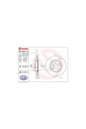 DISCO DE FRENO 2 UNID. X CAJA 09.A532.10 BREMBO - KIA K5 - Eje delantero Exclusivo