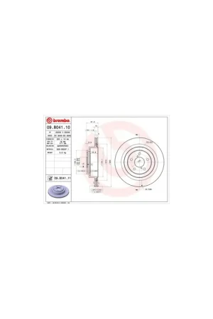 Auténtico DISCO DE FRENO 2 UNID. X CAJA 09.B041.10 BREMBO - SUBARU LIBERTY IV Ranchera familiar (BL, BP, B13_) - Eje trasero