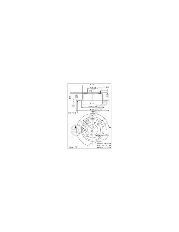 De Moda DISCO DE FRENO 2 UNID. X CAJA 08293914 BREMBO - CITROËN BX (XB-_) - Eje trasero