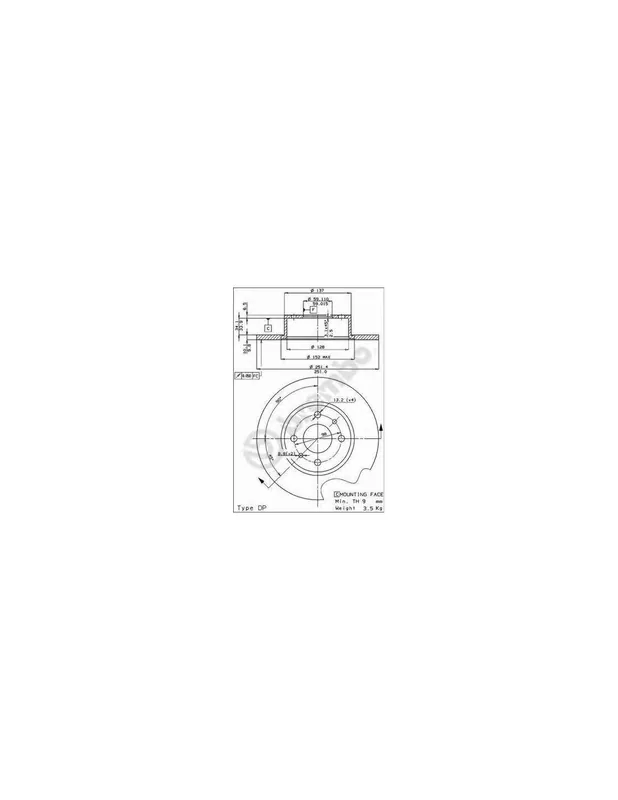 DISCO DE FRENO 2 UNID. X CAJA 08312614 BREMBO - FIAT RITMO III (198) - Eje trasero Tendencia