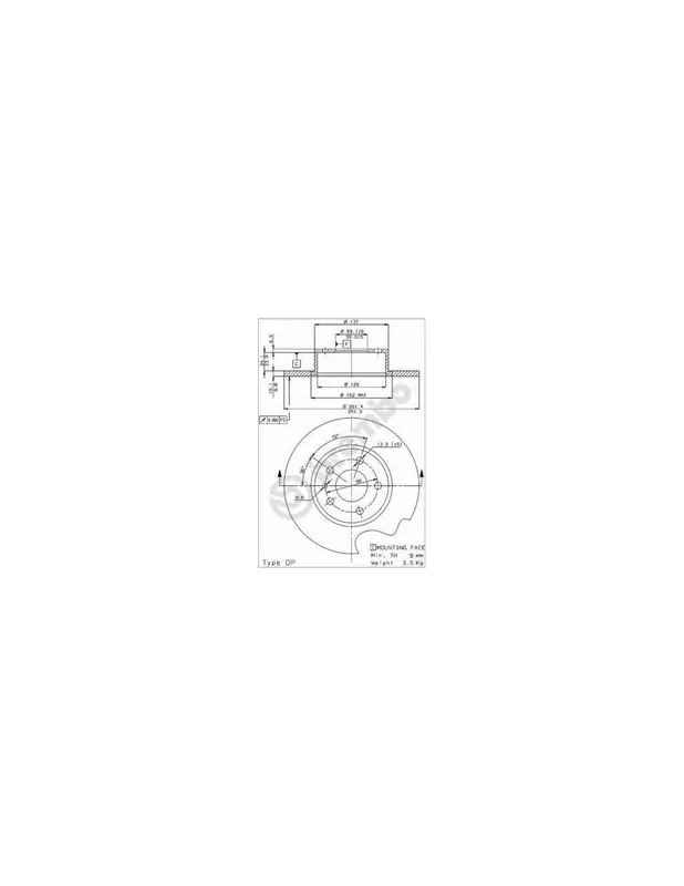 DISCO DE FRENO 2 UNID. X CAJA 08312624 BREMBO - ALFA ROMEO 147 (937) - Eje trasero Mayoreo