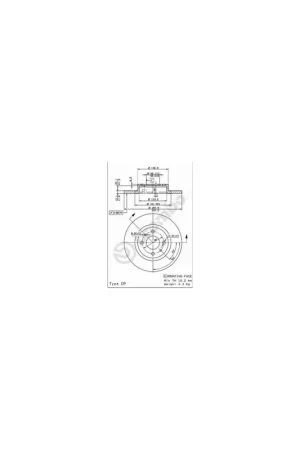 Alta Calidad DISCO DE FRENO 2 UNID. X CAJA 08508614 BREMBO - CHRYSLER YPSILON - Eje delantero