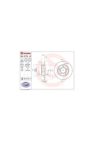 DISCO DE FRENO 2 UNID. X CAJA 08577511 BREMBO - AUDI 5000 Ranchera familiar (44, 44Q, C3) - Eje trasero Oferta Especial