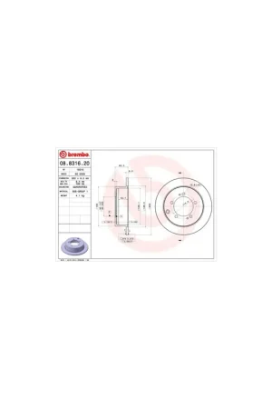 Oferta De Temporada DISCO DE FRENO 2 UNID. X CAJA 08909310 BREMBO - MITSUBISHI PAJERO IO (H6_W, H7_W) - Eje trasero