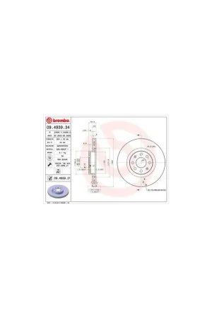 Última Oportunidad DISCO DE FRENO 2 UNID. X CAJA 09493934 BREMBO - OPEL CORSA D Van - Eje delantero