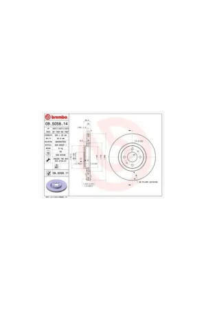 DISCO DE FRENO 2 UNID. X CAJA 09505814 BREMBO - FIAT MULTIPLA (186) - Eje delantero Comprar En Línea