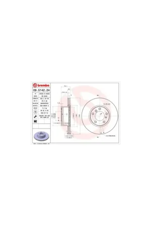 DISCO DE FRENO 2 UNID. X CAJA 09514224 BREMBO - BMW 7 Sedán (E32) - Eje delantero Oferta Especial