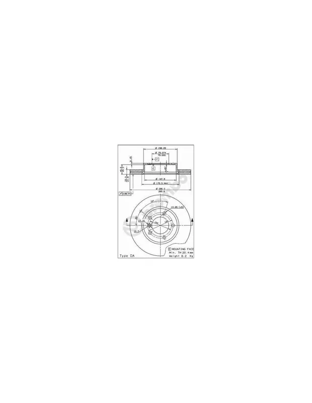 DISCO DE FRENO 2 UNID. X CAJA 09539034 BREMBO - BMW 3 Touring (E46) - Eje delantero Certificado