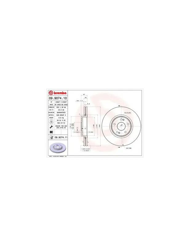 No Te Lo Pierdas DISCO DE FRENO 1 UNID. X CAJA 09907411 BREMBO - RENAULT LAGUNA II (BG0/1_) - Eje delantero