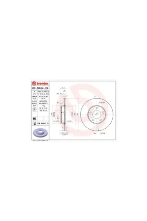 DISCO DE FRENO 2 UNID. X CAJA 09946424 BREMBO - MAZDA 3 Sedán (BL) - Eje delantero Artesanal