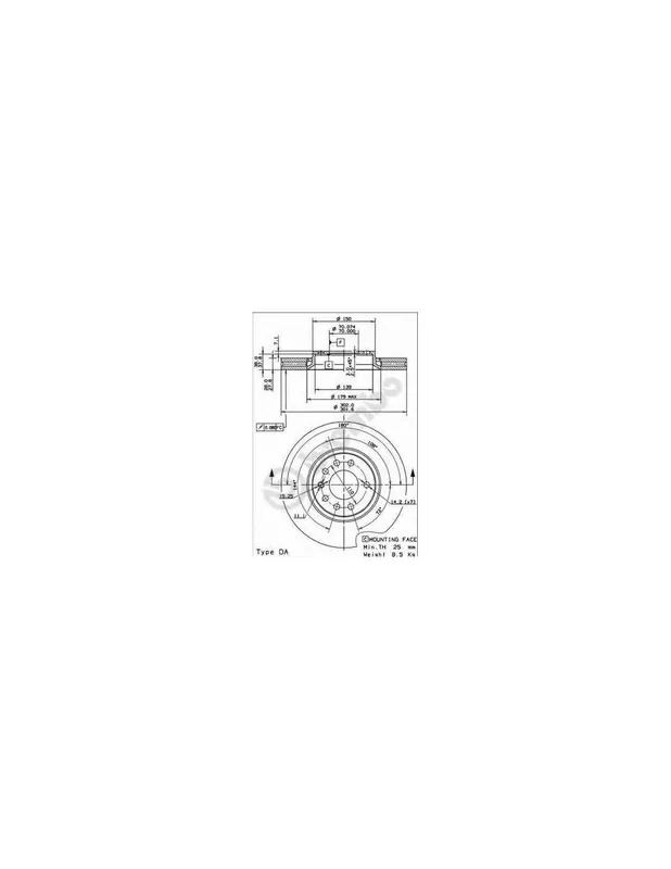 DISCO DE FRENO 2 UNID. X CAJA 09916214 BREMBO - OPEL VECTRA C GTS - Eje delantero Marca Reconocida
