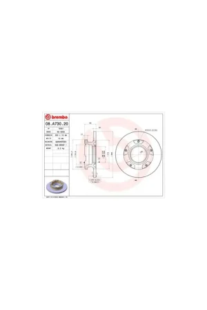 Oferta DISCO DE FRENO 2 UNID. X CAJA 08A73020 BREMBO - FORD TRANSIT Autobús - Eje trasero