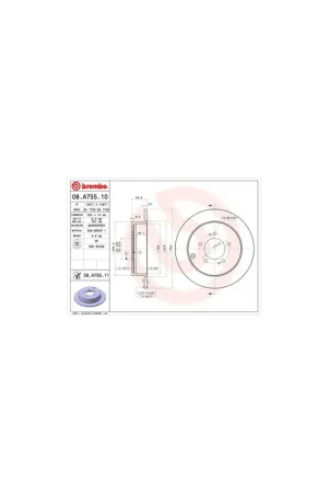 Stock Limitado DISCO DE FRENO 2 UNID. X CAJA 08A75511 BREMBO - PEUGEOT 4007 (GP_) - Eje trasero