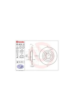 Comprar En Línea DISCO DE FRENO 2 UNID. X CAJA 08A81611 BREMBO - AUDI A6 Allroad Ranchera familiar (4FH, C6) - Eje trasero