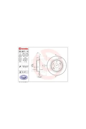 Original DISCO DE FRENO 2 UNID. X CAJA 08B27110 BREMBO - HONDA ACCORD EURO VIII Sedán (CU) - Eje trasero