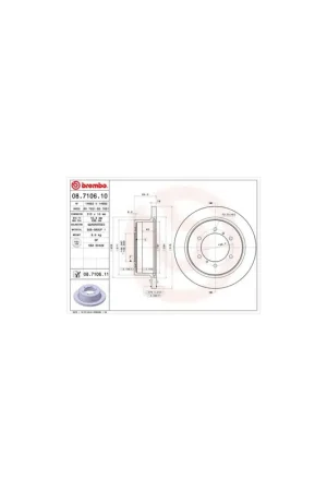 DISCO DE FRENO 1 UNID. X CAJA 08710611 BREMBO - MITSUBISHI SHOGUN II (V3_W, V2_W, V4_W) - Eje trasero Tendencia