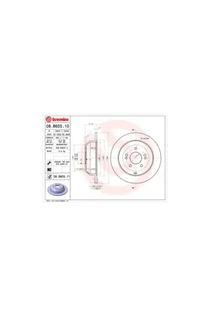 Directo De Fábrica DISCO DE FRENO 2 UNID. X CAJA 08B60510 BREMBO - KIA SORENTO II (XM) - Eje trasero