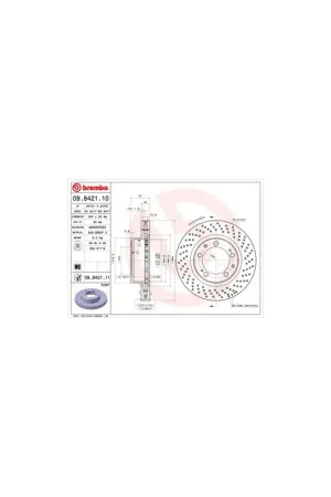 Precio De Fábrica DISCO DE FRENO 1 UNID. X CAJA 09842111 BREMBO - PORSCHE 911 Targa (993) - Eje delantero - Eje trasero