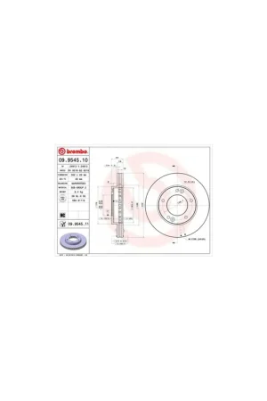 Oferta Especial DISCO DE FRENO 2 UNID. X CAJA 09954511 BREMBO - KIA SORENTO I (JC) - Eje delantero