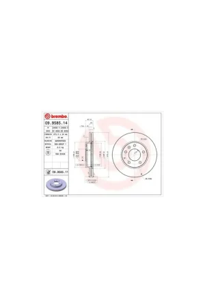 DISCO DE FRENO 2 UNID. X CAJA 09958511 BREMBO - MAZDA 626 Mk V Ranchera familiar (GW) - Eje delantero A Buen Precio
