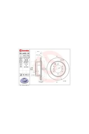 Auténtico DISCO DE FRENO 1 UNID. X CAJA 09A45321 BREMBO - HYUNDAI TERRACAN (HP) - Eje trasero