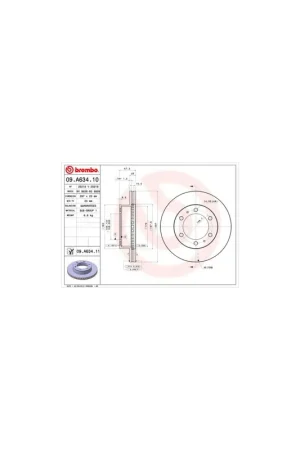 DISCO DE FRENO 2 UNID. X CAJA 09A63411 BREMBO - TOYOTA SW4 (TGN6_, KUN6_, GGN6_, TGN5_, LAN5_, KUN5_, GGN5_) - Eje delantero Compra Hoy