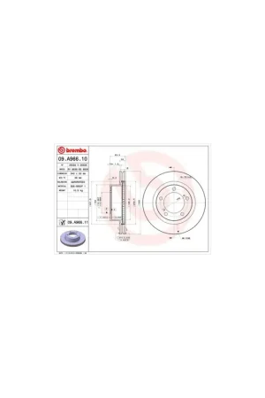 Artesanal DISCO DE FRENO 1 UNID. X CAJA 09A96611 BREMBO - TOYOTA LAND CRUISER (VDJ20_, UZJ20_) - Eje delantero
