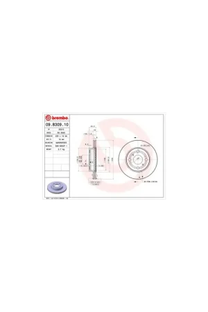 Entrega Rápida DISCO DE FRENO 2 UNID. X CAJA 09B30910 BREMBO - TOYOTA VITZ (SCP1_, NLP1_, NCP1_) - Eje delantero