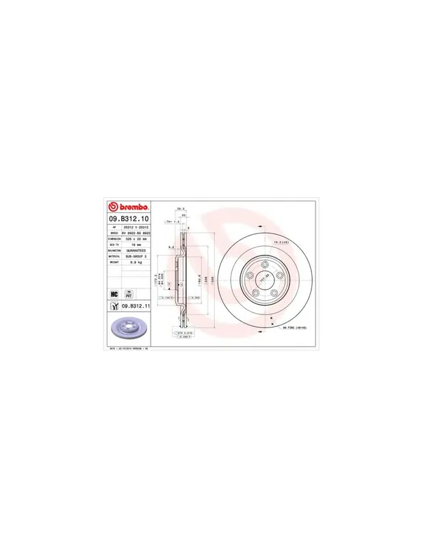 Entrega Rápida DISCO DE FRENO 2 UNID. X CAJA 09B31211 BREMBO - JAGUAR XJ (X35_, _J12_, _J24_) - Eje trasero