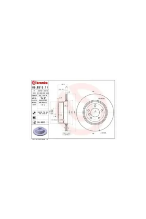DISCO DE FRENO 1 UNID. X CAJA 09B31311 BREMBO - BMW 5 Touring (E61) - Eje trasero Solo Por Tiempo Limitado