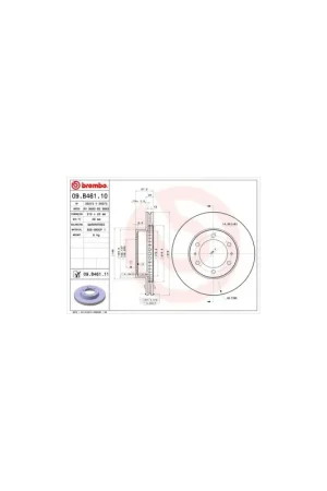 Premium DISCO DE FRENO 2 UNID. X CAJA 09B46110 BREMBO - TOYOTA LAND CRUISER PRADO (LJ12_, KDJ12_, KZJ12_, GRJ12_, TRJ12_) - Eje delante