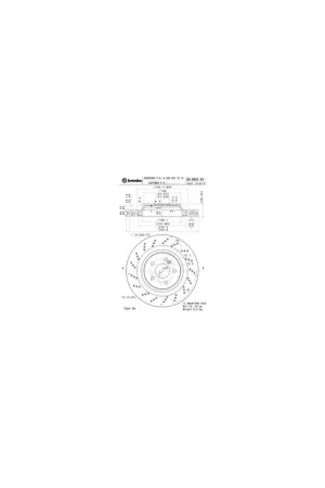 DISCO DE FRENO 1 UNID. X CAJA 09B84241 BREMBO - MERCEDES-BENZ SL (R230) - Eje trasero Solo Por Tiempo Limitado