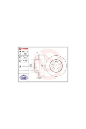 DISCO DE FRENO 2 UNID. X CAJA 08.A651.10 BREMBO - OPEL MOVANO B Autobús - Eje trasero Exclusivo