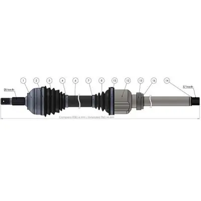 Árbol de transmisión SERCORE TRANSMISIONES 221877 Oferta