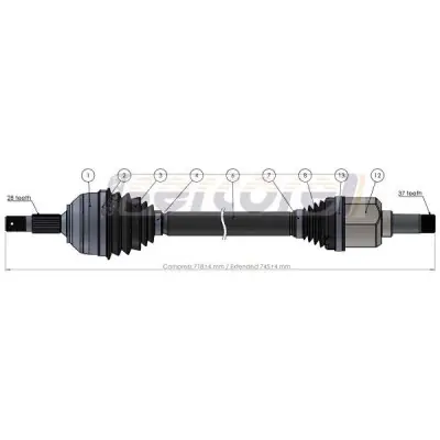 Árbol de transmisión SERCORE TRANSMISIONES 221895 Oferta Flash