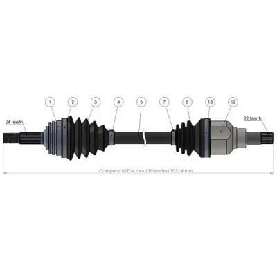 Disponible Ahora Árbol de transmisión SERCORE TRANSMISIONES 221897