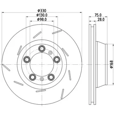 Disco de freno HELLA 8DD 355 133-671 Auténtico